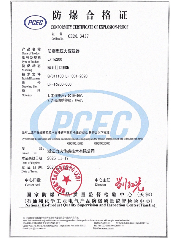 Explosion-Proof Certificate