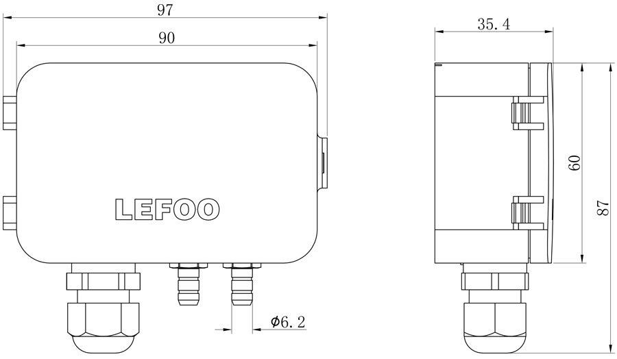 LEFOO Air Differential Pressure Transducer LFM108