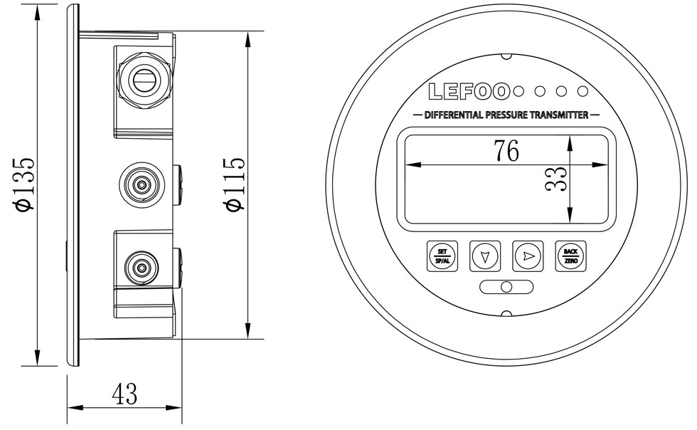 LEFOO Technical Data of Differential Pressure Switch LF32