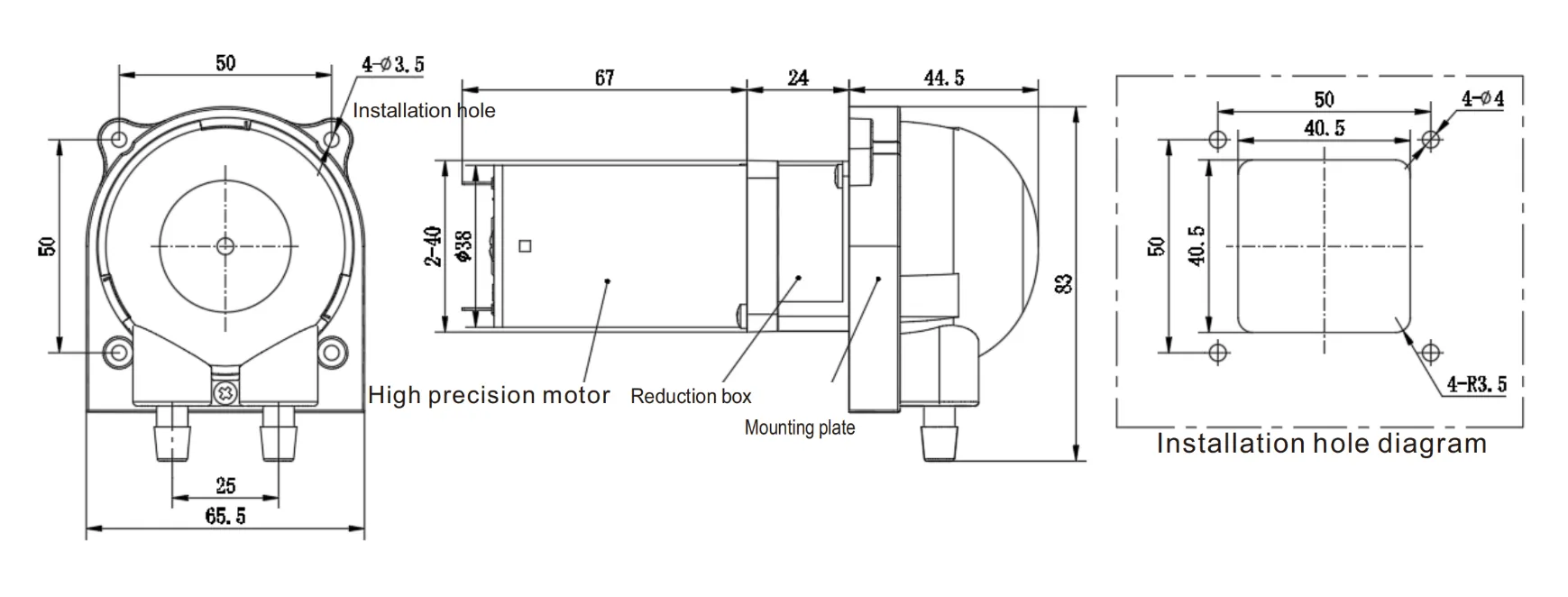 LEFOO LFP303ADB.G High Precision DC Motor Peristaltic Pump dimension.png LEFOO LFP303ADB.G High Precision DC Motor Peristaltic Pump dimension.png