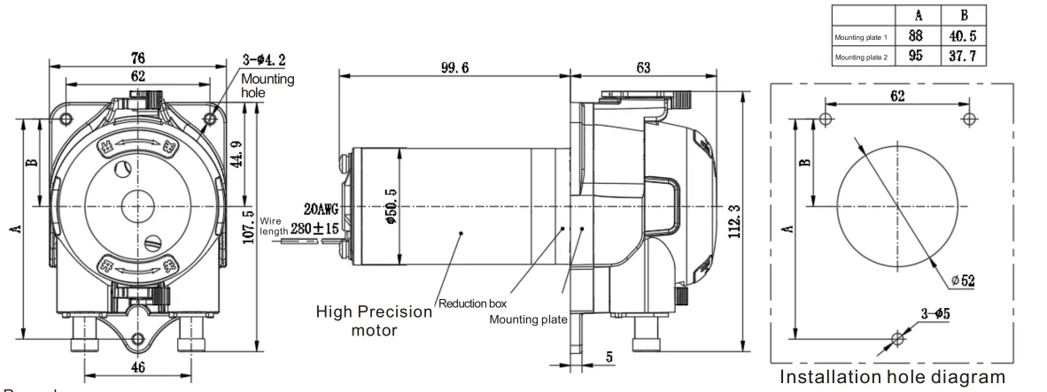 LEFOO LFP602DB.G High Precision DC Motor Peristaltic Pump dimension.png